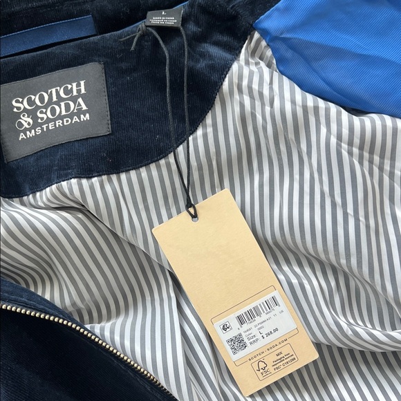 Scotch & Soda Men's Navy Corduroy Zip-Up Jacket - Picture 7 of 9